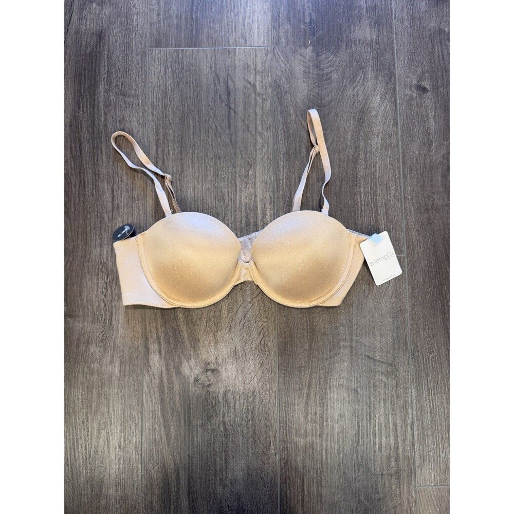 b.tempt’d by Wacoal Bra 36A Women’s Strapless Push Up Nude Beige 954381 NWT